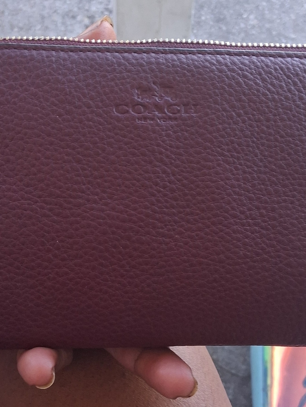 Coach Men's Zip Pouch in Deep Burgundy